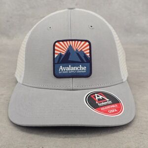 Avalanche Trucker Hat Square Logo Outdoor Supply Gray‎ White One Size Cap
